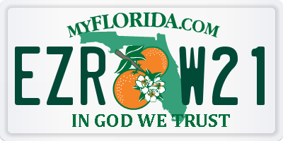 FL license plate EZRW21