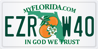 FL license plate EZRW40