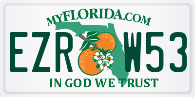 FL license plate EZRW53