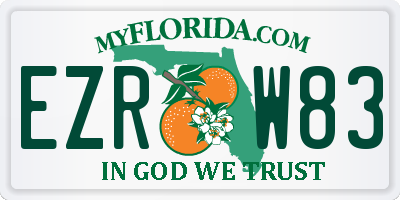 FL license plate EZRW83