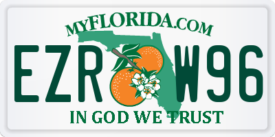 FL license plate EZRW96