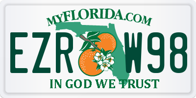 FL license plate EZRW98