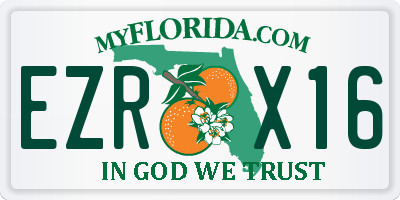 FL license plate EZRX16