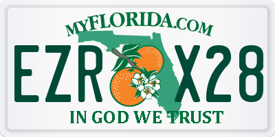 FL license plate EZRX28