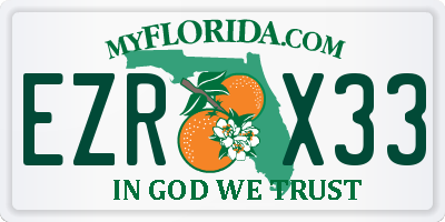 FL license plate EZRX33