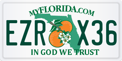 FL license plate EZRX36