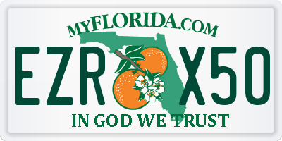 FL license plate EZRX50