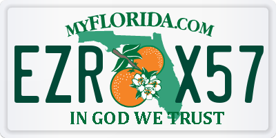 FL license plate EZRX57