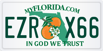 FL license plate EZRX66