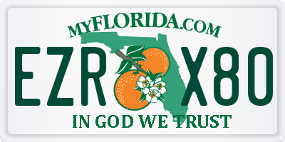 FL license plate EZRX80