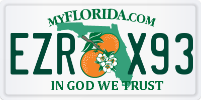 FL license plate EZRX93