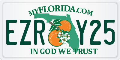 FL license plate EZRY25