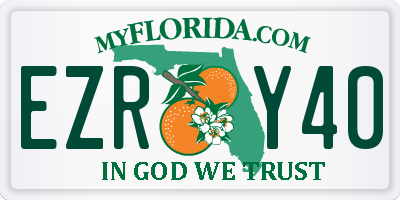 FL license plate EZRY40