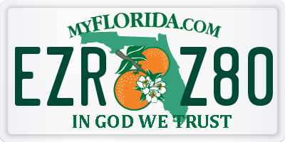 FL license plate EZRZ80