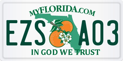 FL license plate EZSA03