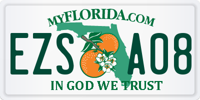 FL license plate EZSA08