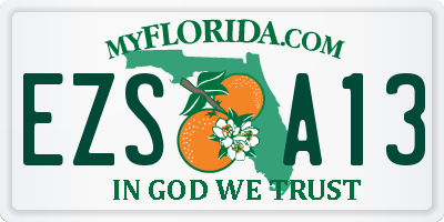 FL license plate EZSA13