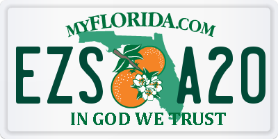 FL license plate EZSA20