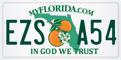 FL license plate EZSA54