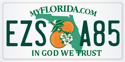 FL license plate EZSA85