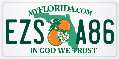 FL license plate EZSA86