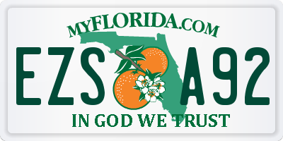 FL license plate EZSA92