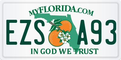 FL license plate EZSA93