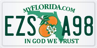 FL license plate EZSA98