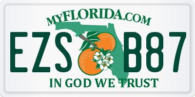 FL license plate EZSB87