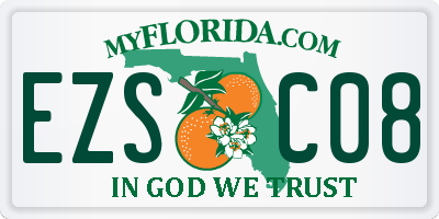 FL license plate EZSC08