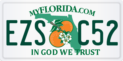 FL license plate EZSC52