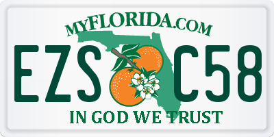 FL license plate EZSC58