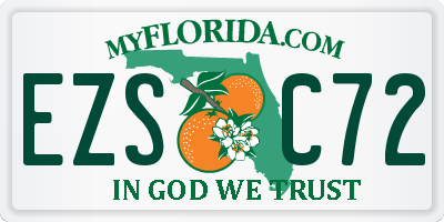 FL license plate EZSC72