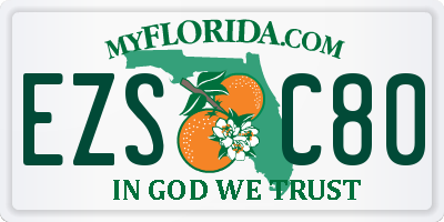 FL license plate EZSC80