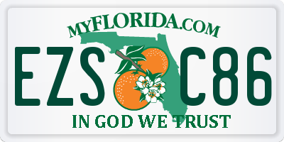 FL license plate EZSC86