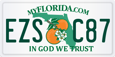 FL license plate EZSC87