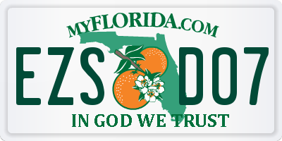 FL license plate EZSD07