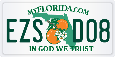 FL license plate EZSD08