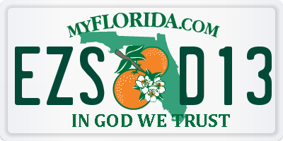 FL license plate EZSD13