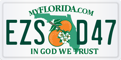 FL license plate EZSD47