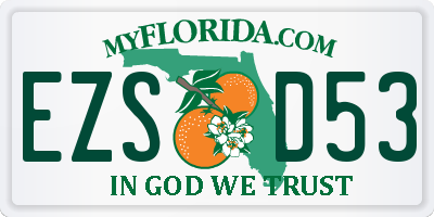 FL license plate EZSD53