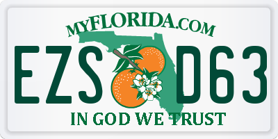 FL license plate EZSD63