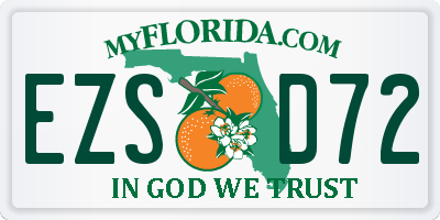 FL license plate EZSD72