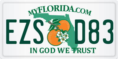 FL license plate EZSD83