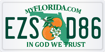 FL license plate EZSD86