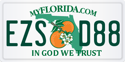 FL license plate EZSD88