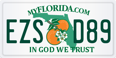 FL license plate EZSD89