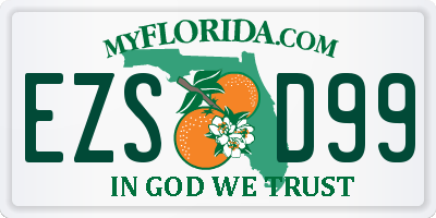 FL license plate EZSD99