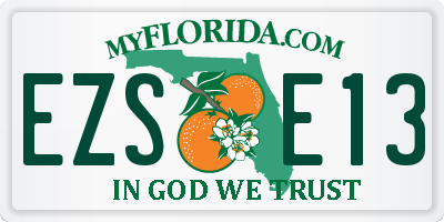 FL license plate EZSE13