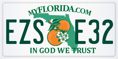 FL license plate EZSE32